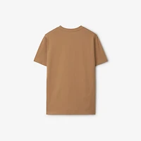 Logo Cotton T-shirt in Camel - Women | Burberry® Official