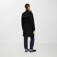 Mid-length Kensington Heritage Trench Coat in Black - Men, Cotton Gabardine | Burberry® Official