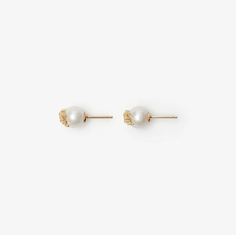 EKD Sphere Pearl Stud Earrings in Gold/pearl - Women | Burberry® Official