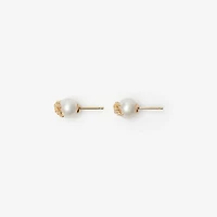 EKD Sphere Pearl Stud Earrings in Gold/pearl - Women | Burberry® Official