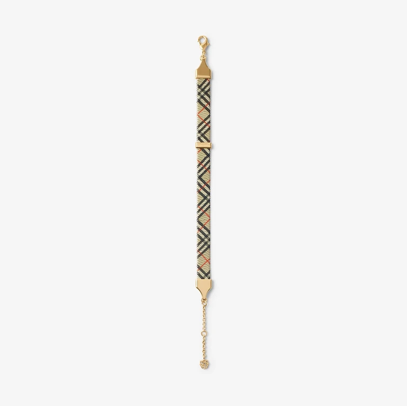Check Print Bracelet in Gold/sand - Women | Burberry® Official