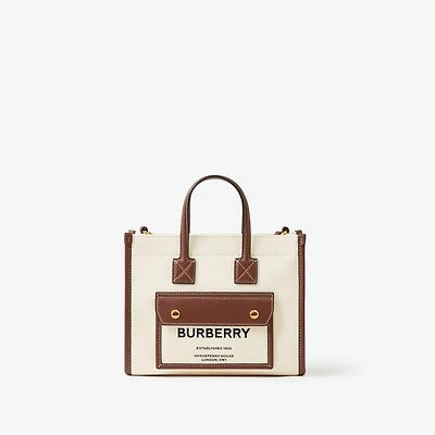 Mini Freya Tote in Natural/tan - Women, Canvas | Burberry® Official