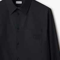 Cotton Poplin Shirt in Navy - Men | Burberry® Official