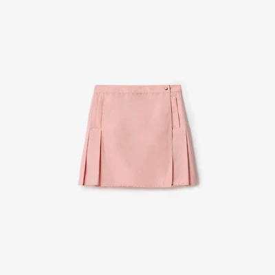 Pleated Stretch Nylon Mini Skirt in Begonia pink - Women | Burberry® Official