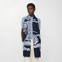 Wide EKD Wool Scarf in Bank | Burberry® Official