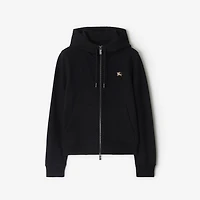 Knight Stamp Cotton Zip Hoodie in Black - Women | Burberry® Official