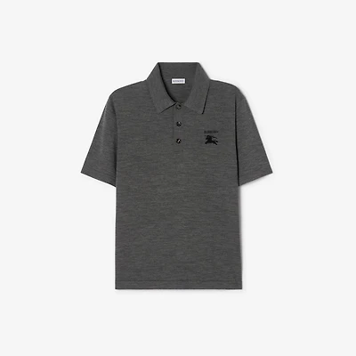 Wool Polo Shirt in Grey - Men | Burberry® Official