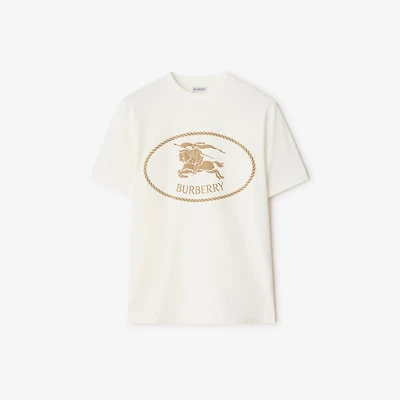 Knight Stamp Cotton T-shirt in Chalk white - Men | Burberry® Official
