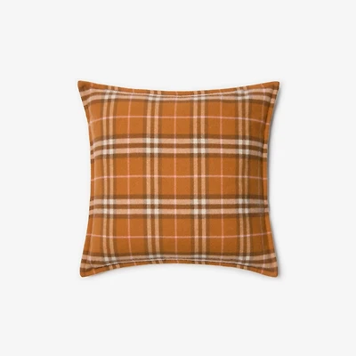 Check Cashmere Cushion in Squash orange | Burberry® Official