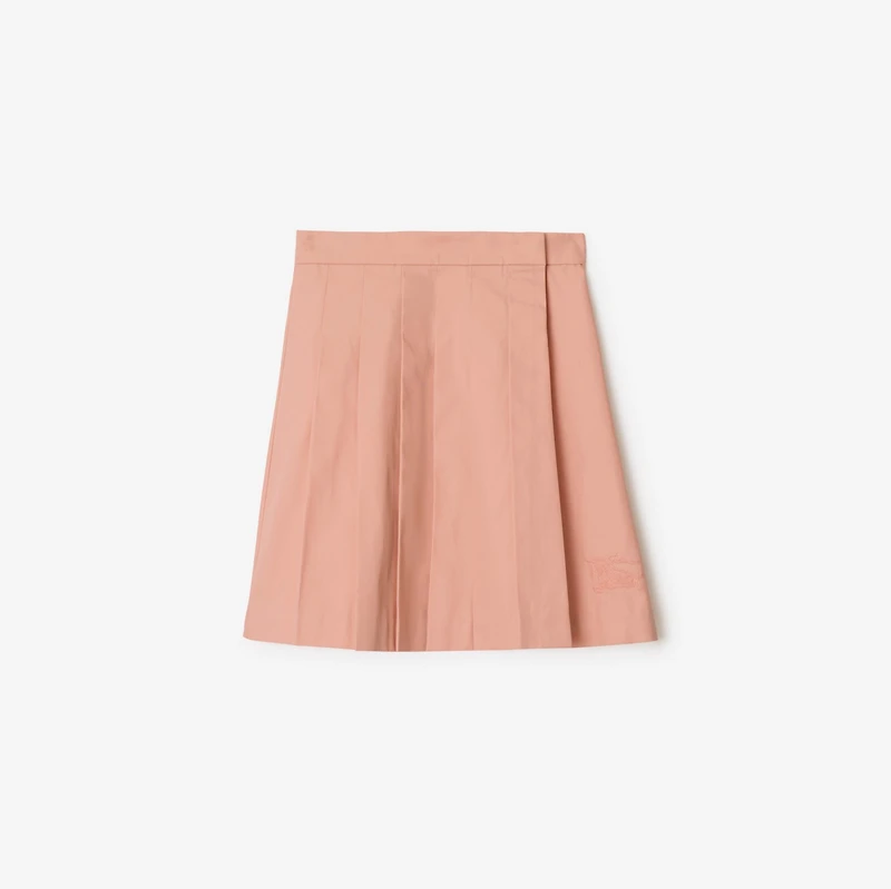 Pleated Cotton Skirt in Slipper | Burberry® Official