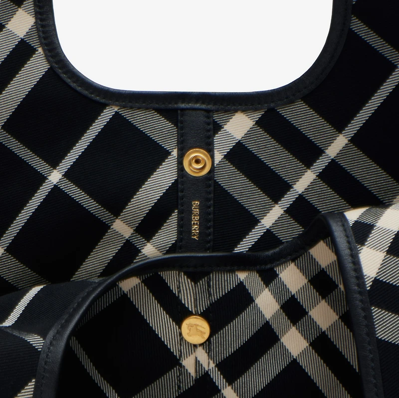 Small Check Tote in Black/calico - Women | Burberry® Official