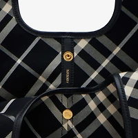 Small Check Tote in Black/calico - Women | Burberry® Official