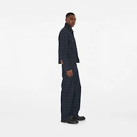 Check Denim Jacket in Indigo blue - Men, Cotton | Burberry® Official