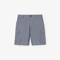 Chambray Cargo Shorts in Bright navy/chalk white - Men | Burberry® Official