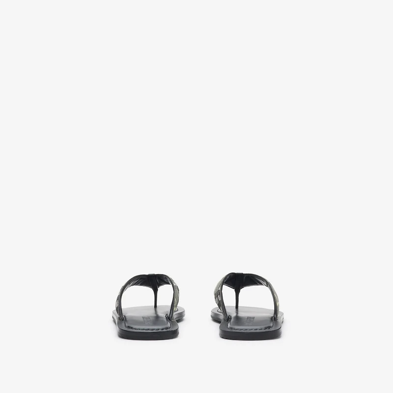 Check Pavilion Sandals​ in Thicket green - Men | Burberry® Official