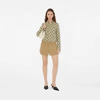 Nylon Cotton Shorts in Cracker - Women | Burberry® Official