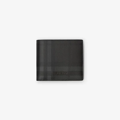 City Check Bifold Coin Wallet in Iron grey - Men, Cotton, Technical | Burberry® Official