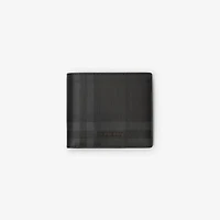 City Check Bifold Coin Wallet in Iron grey - Men, Cotton, Technical | Burberry® Official