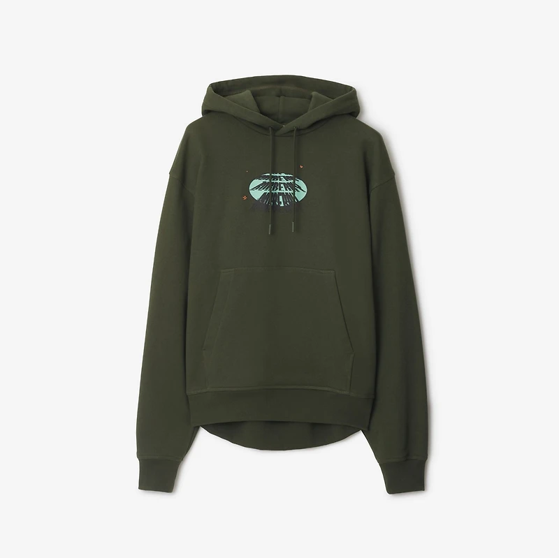 Car Cotton Hoodie in Yew green - Men | Burberry® Official