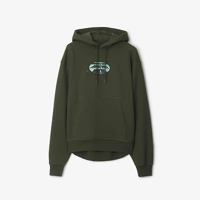 Car Cotton Hoodie in Yew green - Men | Burberry® Official
