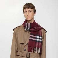 Check Cashmere Scarf in Oxblood | Burberry® Official