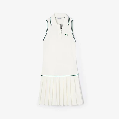 Cotton Piqué Tennis Dress in Chalk white - Women | Burberry® Official
