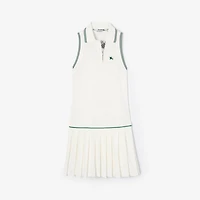 Cotton Piqué Tennis Dress in Chalk white - Women | Burberry® Official