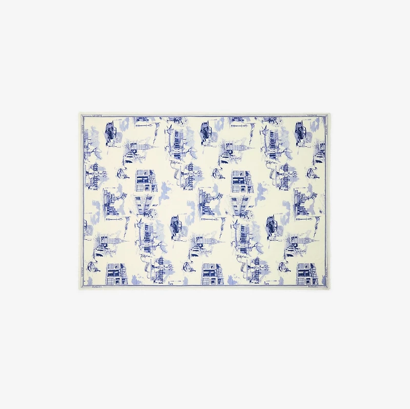 London Landmarks Wool Silk Scarf in Knight | Burberry® Official