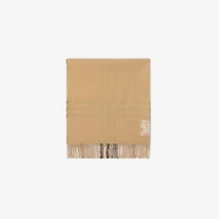 Wide Reversible Check Cashmere Scarf in Pebble white | Burberry® Official