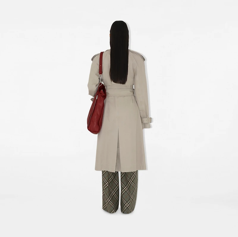 Long Cotton Trench Coat in Heron - Women, Nylon | Burberry® Official
