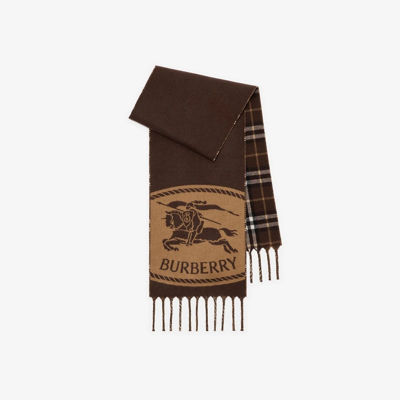 Reversible Knight Stamp Scarf in Treacle | Burberry® Official