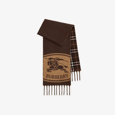 Reversible Knight Stamp Scarf in Treacle | Burberry® Official