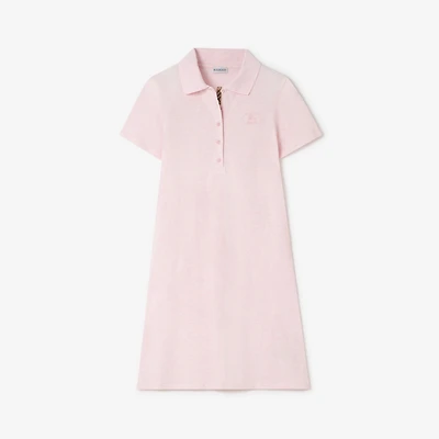 Cotton Polo Shirt Dress in Mallow pink - Women | Burberry® Official