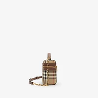 Mini Check Vanity Bag in Archive beige - Women, Technical, Cotton | Burberry® Official