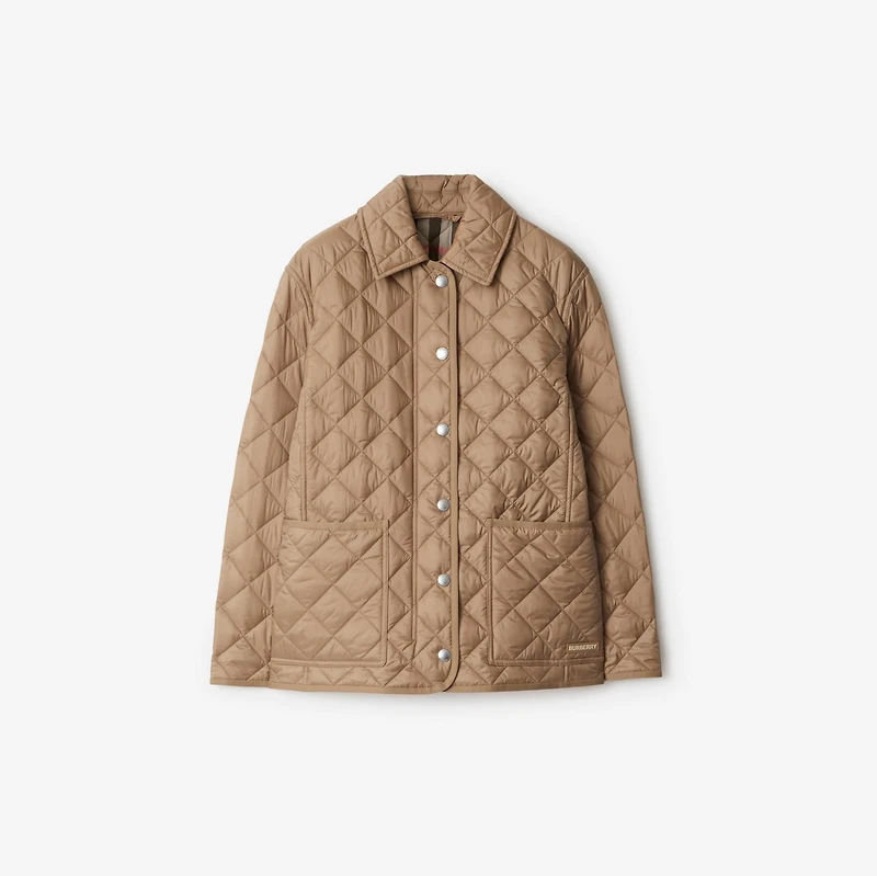 Quilted Barn Jacket in Camel - Women | Burberry® Official