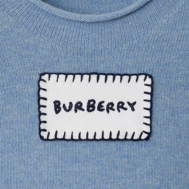 Logo Wool Sweater in Pool | Burberry® Official