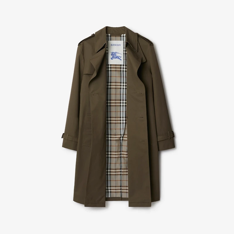 Long Cotton Nylon Trench Coat in Carob - Men | Burberry® Official