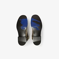 Python-print Leather Ledger Boots​​ in Serpent beige - Men | Burberry® Official