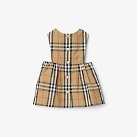 Check Cotton Three-piece Baby Gift Set in Sand beige - Children | Burberry® Official