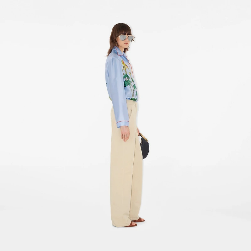 Highgrove Honeybee Silk Pyjama Shirt in Blue - Women | Burberry® Official
