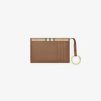 Check Folding Card Case & Key Ring in Archive beige - Women, Cotton | Burberry® Official