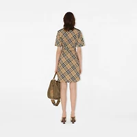 Check Cotton Shirt Dress in Sand - Women | Burberry® Official