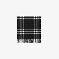 Wide Check Cashmere Scarf in Black/calico | Burberry® Official