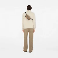 Small Check Belt Bag in Sand beige - Men, Nylon | Burberry® Official