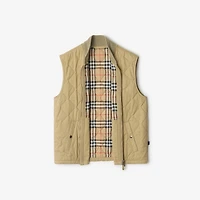 Quilted Gabardine Gilet in Hamper beige - Men | Burberry® Official