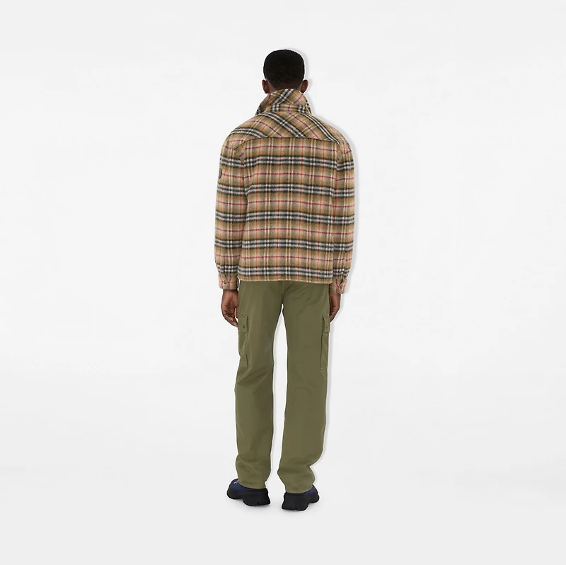 Check Wool Overshirt in Beige - Men | Burberry® Official