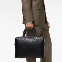 Embossed Check Briefcase in Black - Men | Burberry® Official