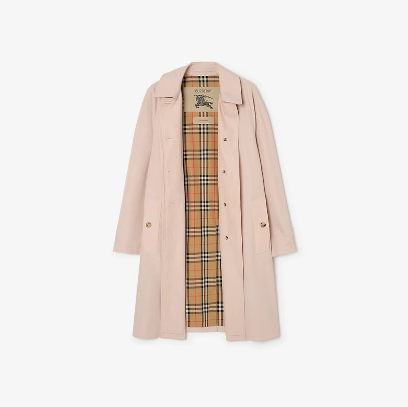 Mid-length Tropical Gabardine Camden Car Coat in Pale sugar pink - Women | Burberry® Official
