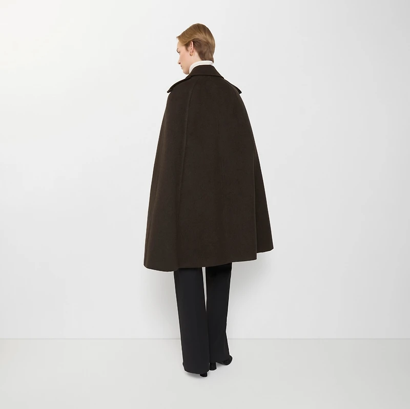 Cashmere Belmont Trench Cape in Cog brown melange - Women | Burberry® Official