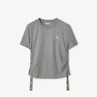 Festival Cotton T-shirt in Pale grey melange - Women | Burberry® Official